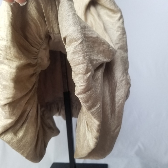 NWT BCBGMAXAZRIA Women's Gold Sequin Beaded Ruched Bubble Hem A-Line Dress US4 - Picture 10 of 10